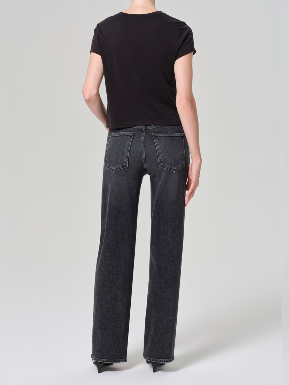 AGOLDE Harper Jean Mid Rise Relaxed Straight Jeans In Hush(washes Black)  33 - Picture 7 of 16